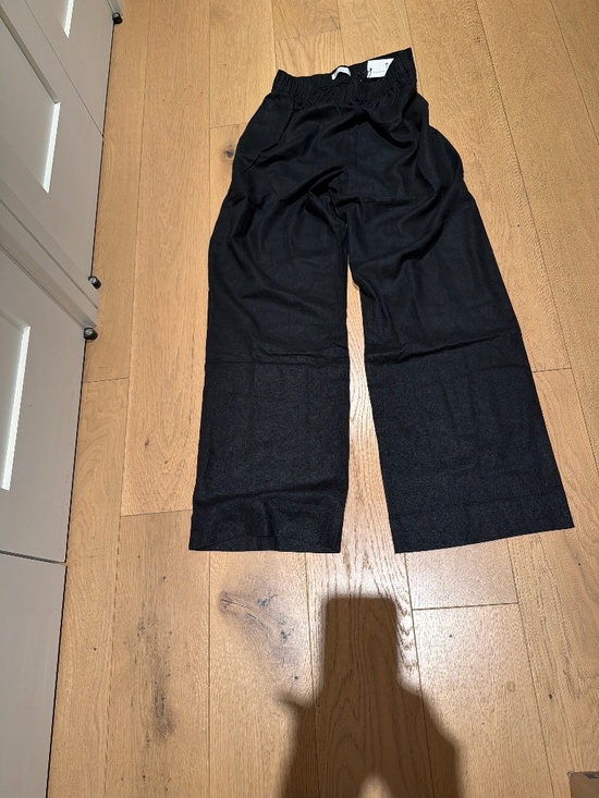 American Tall Pants - Black tall linen wide leg pants